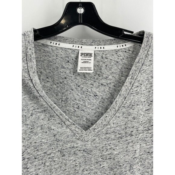 Pink Victoria's Secret Gray Sleepwear Top Shirt Size Small Women's V Neck - Picture 4 of 10